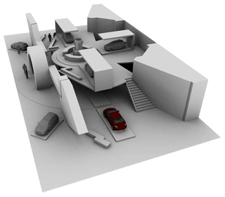CGI walk through of commercial architectural plan